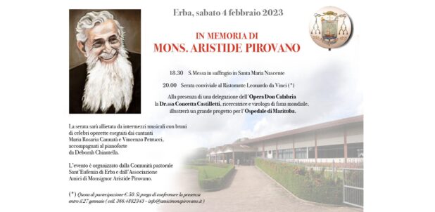 Memoria di padre Aristide a Erba, il 4 febbraio Messa e serata conviviale